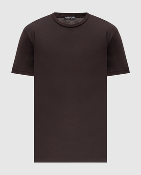Tom Ford Brown silk t-shirt JCS026JMC084