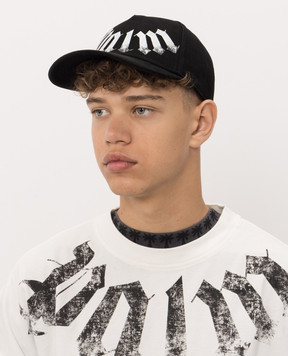 Palm Angels Black cap with logo print PAMLB001FB008m