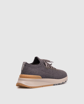 Brunello Cucinelli Grey insulated wool sneakers MZUWLBO253