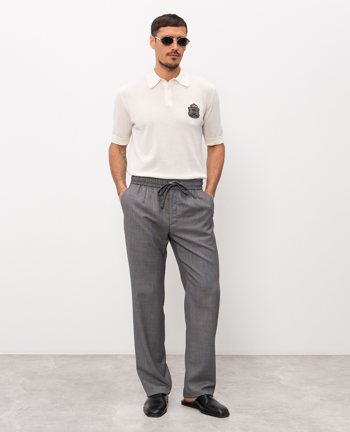 Ivory polo shirt with heraldic patch Dolce&Gabbana 2