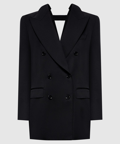 Schwarze zweireihige Jacke