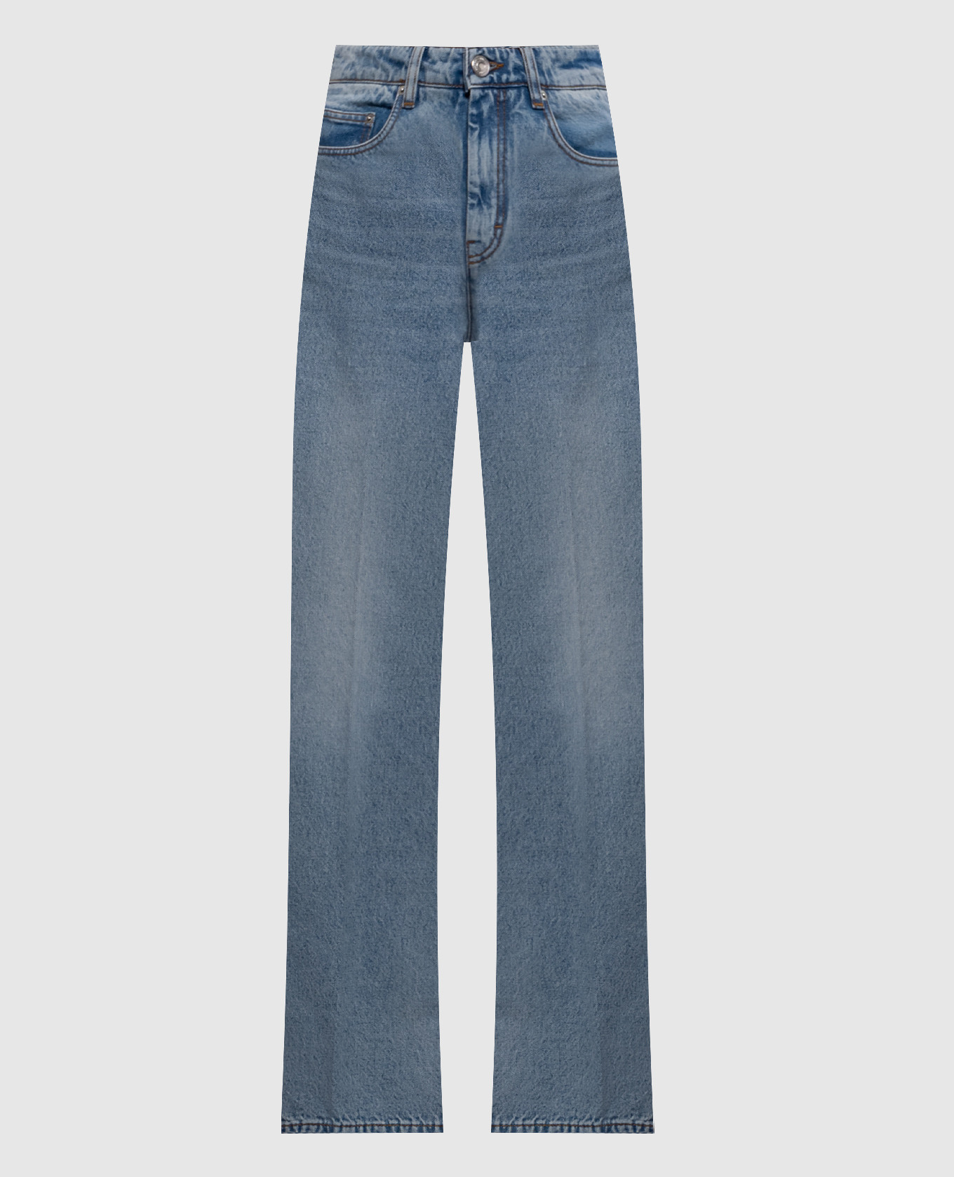 Blue flared jeans with logo patch Ami Paris