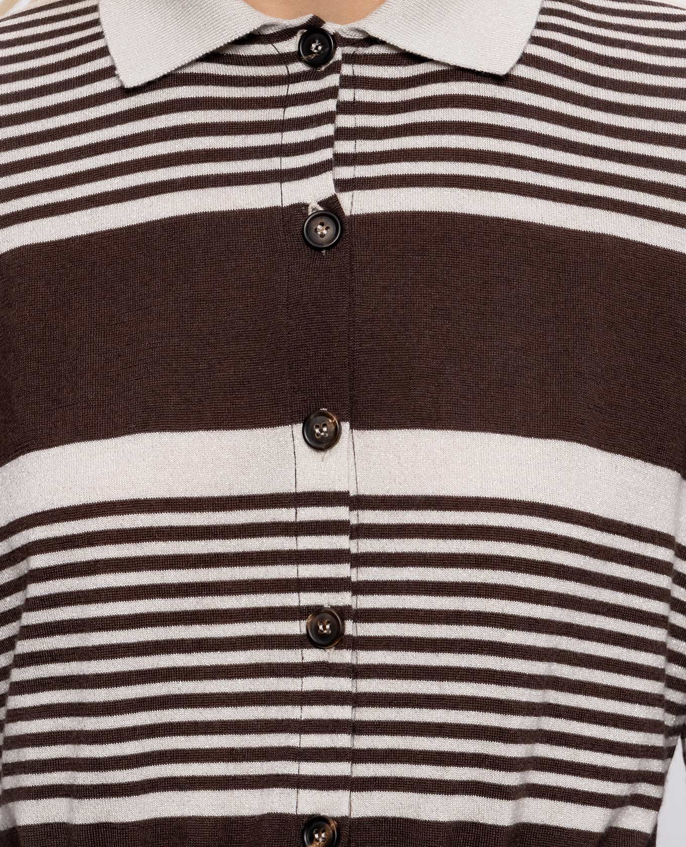 Striped cashmere and silk cardigan Brunello Cucinelli 5