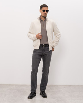 Stefano Ricci Gray wool and silk polo shirt K606426Z35F26314