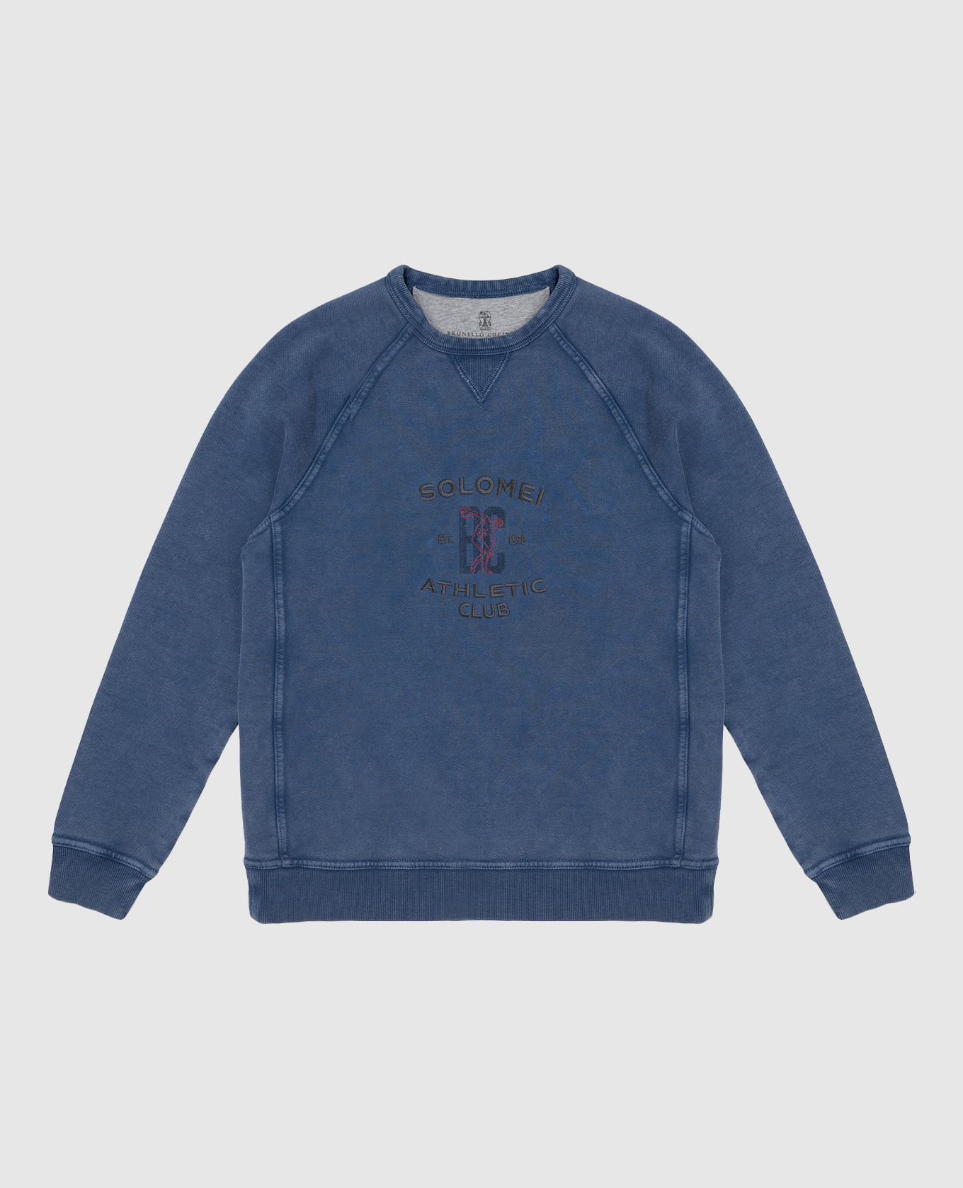 Children's blue sweatshirt with monogram embroidery