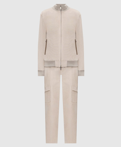 Gray velour tracksuit