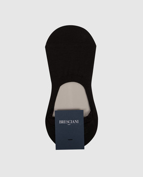Bresciani Black cotton footprint socks MHE34UN3006SI
