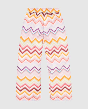 Missoni Children's pink ski pants with branded print MZ6A70N0443