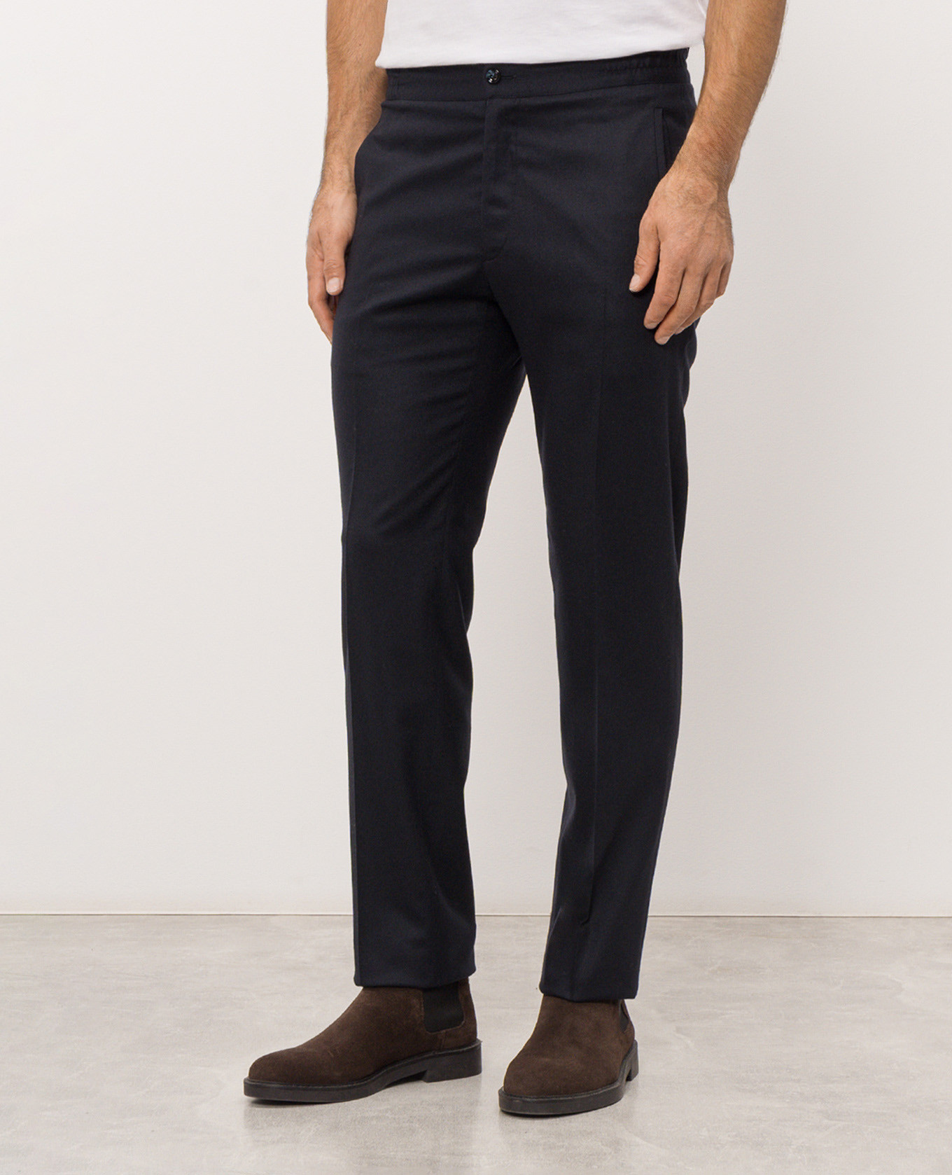 Blue wool pants Kiton 3