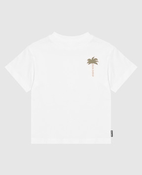 Palm Angels Children's white T-shirt with logo print F6PAJBTH120