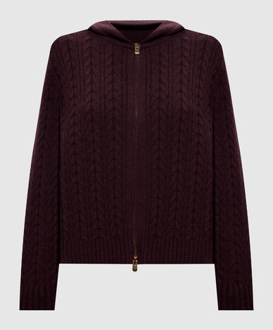Burgunderrote Kaschmir-Sportjacke
