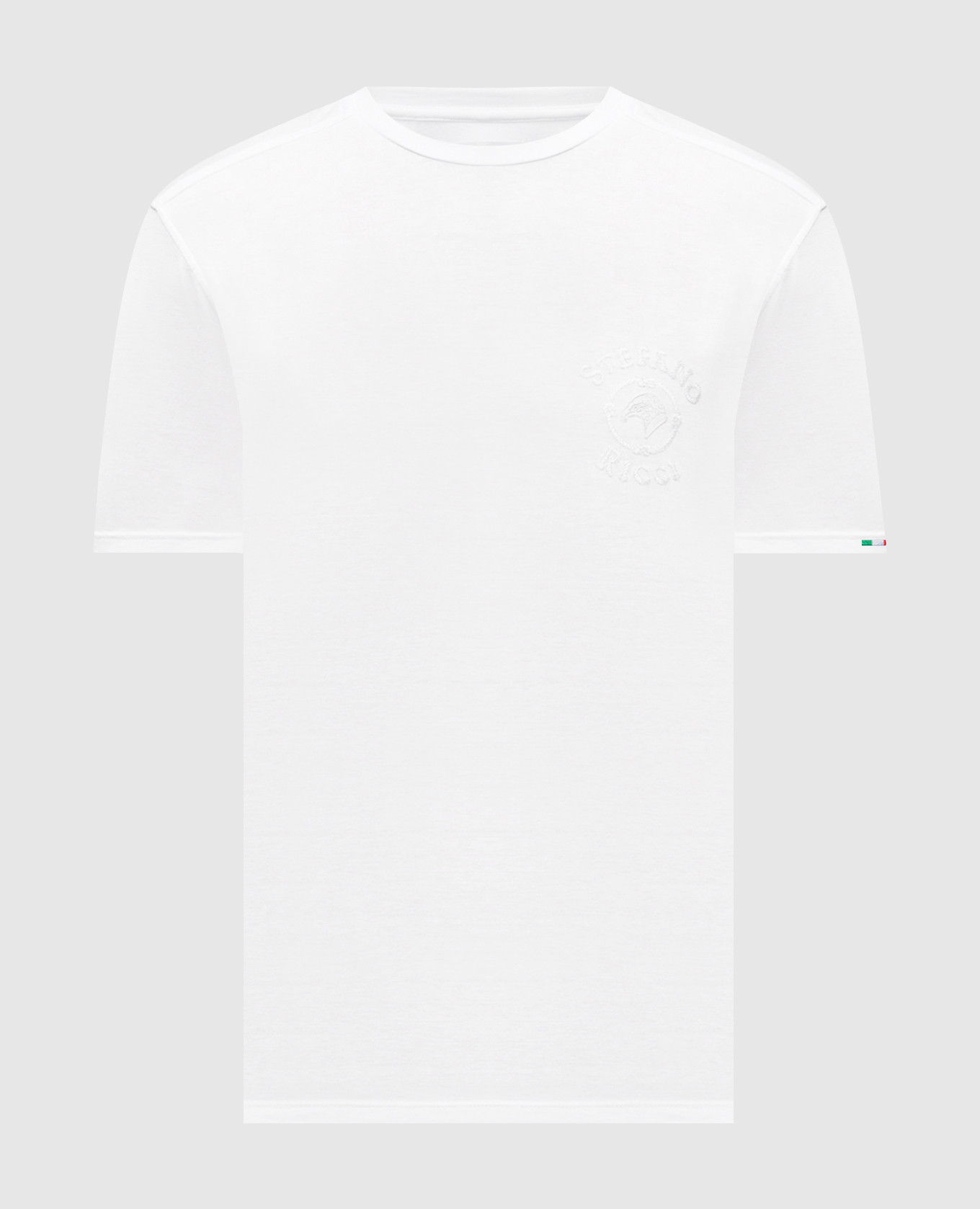 

White T-shirt with logo embroidery Stefano Ricci