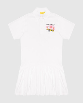Off-White Children's white polo dress with print 44GDH007S26J001