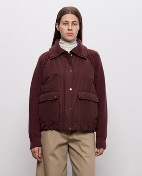 Brunello Cucinelli Burgundy down jacket with wool and cashmere MH5257294P