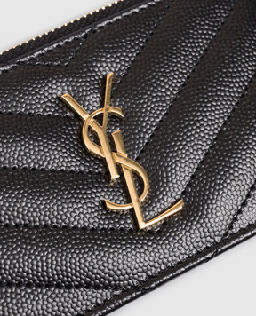 Saint Laurent Cassandre black leather cardholder 607915BOW01