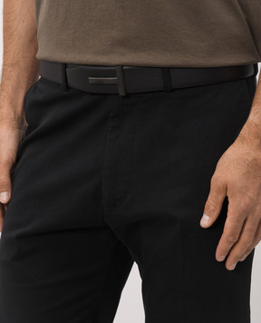 Tom Ford Black leather belt with matte buckle TB178LCL236L