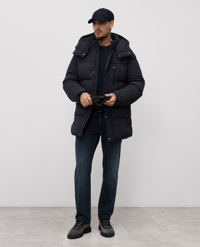 Trussardi Blue quilted jacket with logo F008M000013NMO805N12