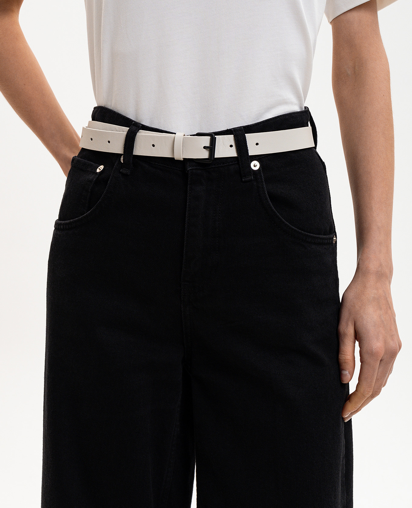 

VARNIA ivory leather belt Sofie D`Hoore, Beige