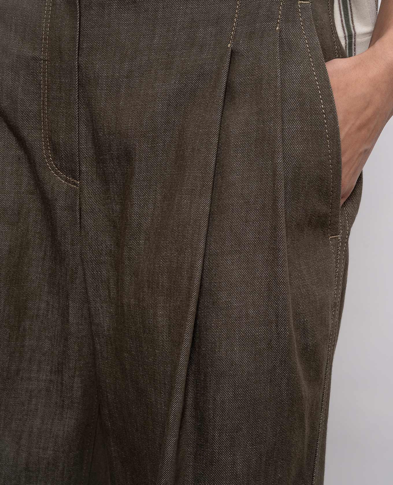 Khaki pants with monil chain Brunello Cucinelli 5