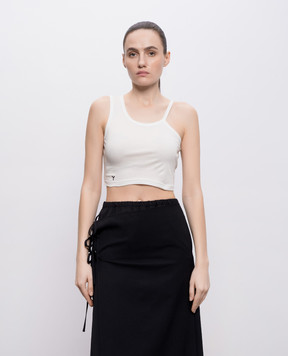 Y`S Yamamoto White top with monogram embroidery YKT01060