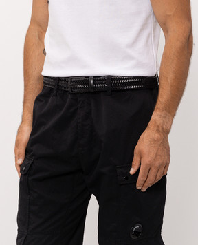 C.P. Company Black leather braided belt MAC315A110846M
