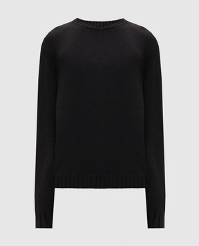 Palm Angels Black wool sweater with logo pattern PMHE08BS26KNI002