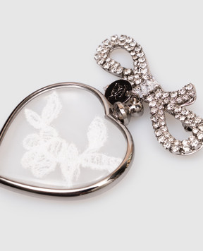 Ermanno Scervino Silver bow brooch with crystals D483X710VGT
