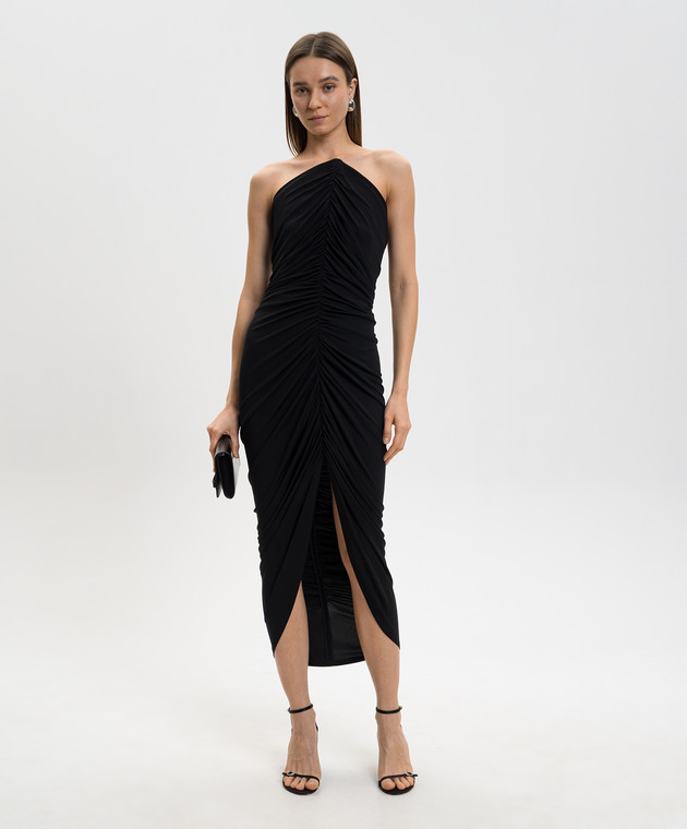 Alexander Wang - Black midi dress with drapery 1CC1266893 - shop with  European delivery at Symbol