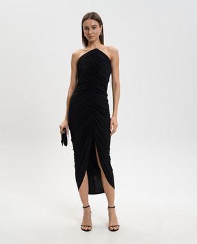 Alexander Wang Black midi dress with drapery 1CC1266893