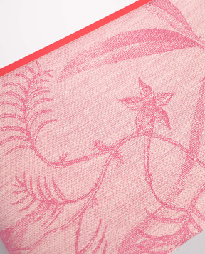 Le Jacquard Fraincais Pink À l'orangerie linen tablecloth 30544