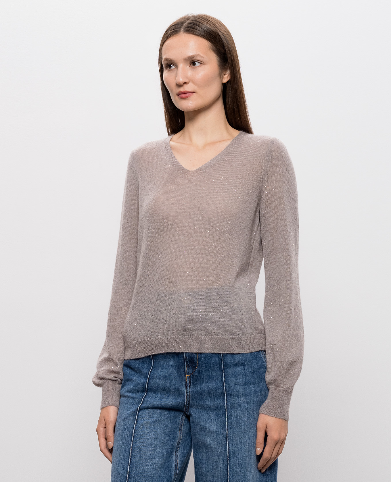 Gray pullover with sequins Twinset 3