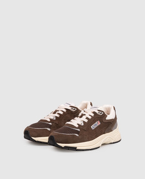 AUTRY Brown Hyperway logo combination sneakers HYLWUM25