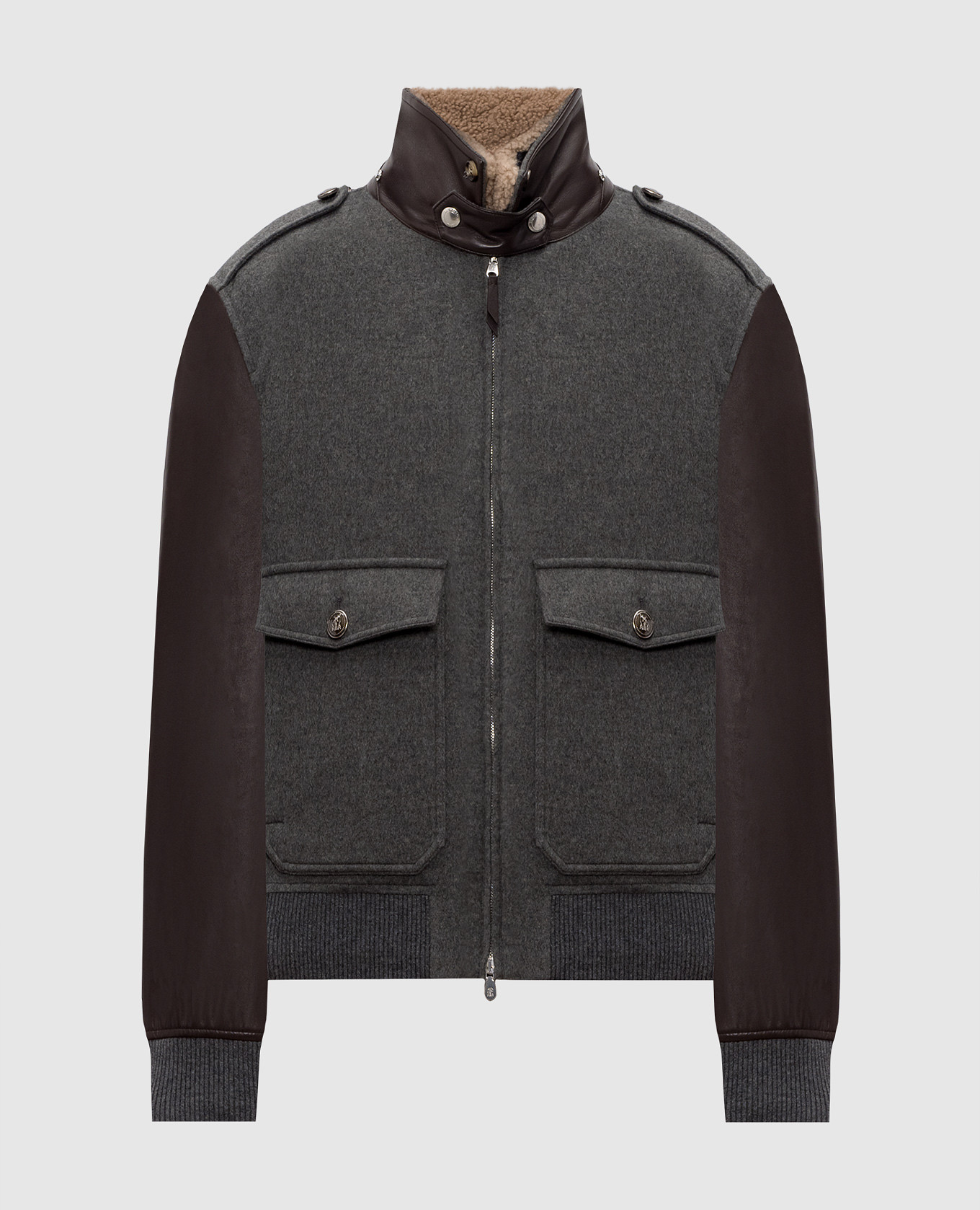 Gray combination jacket Brunello Cucinelli