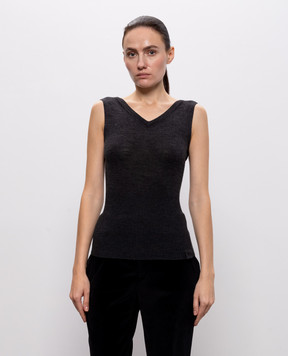Victoria Beckham Gray wool top with open back 1326KTP007310B