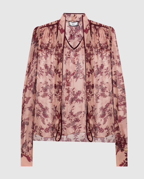 Nissa Beige blouse with silk TOP16798