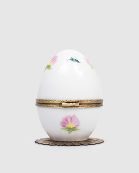 Fanex France White musical porcelain egg Rabbit OPLABLANC