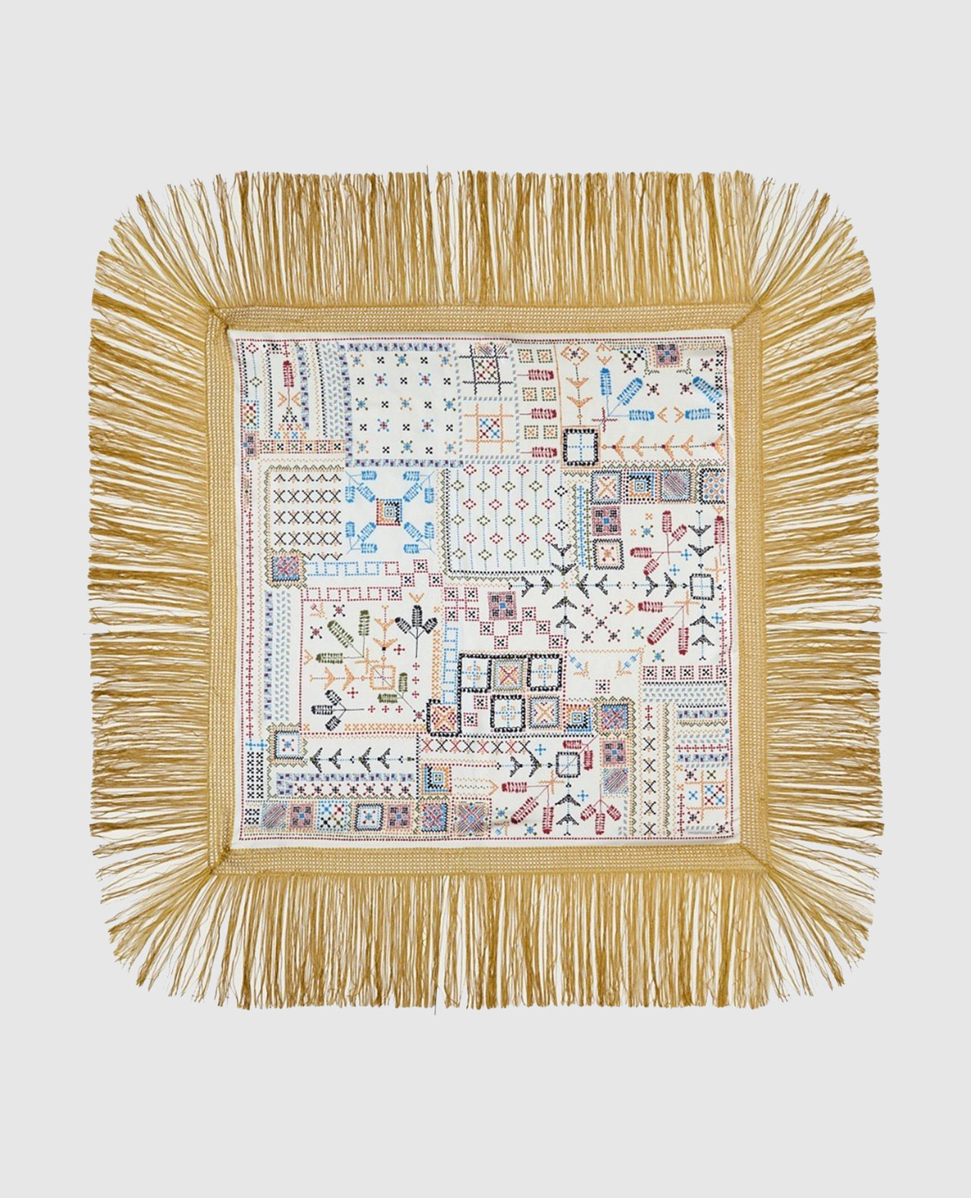 

White silk scarf with fringe Momoni