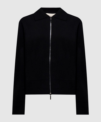 Black wool cardigan