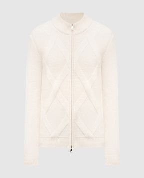 Cashmere&Whiskey White merino wool cardigan CH08