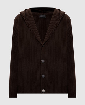 Dondup Brown wool cardigan DT459M01029D002