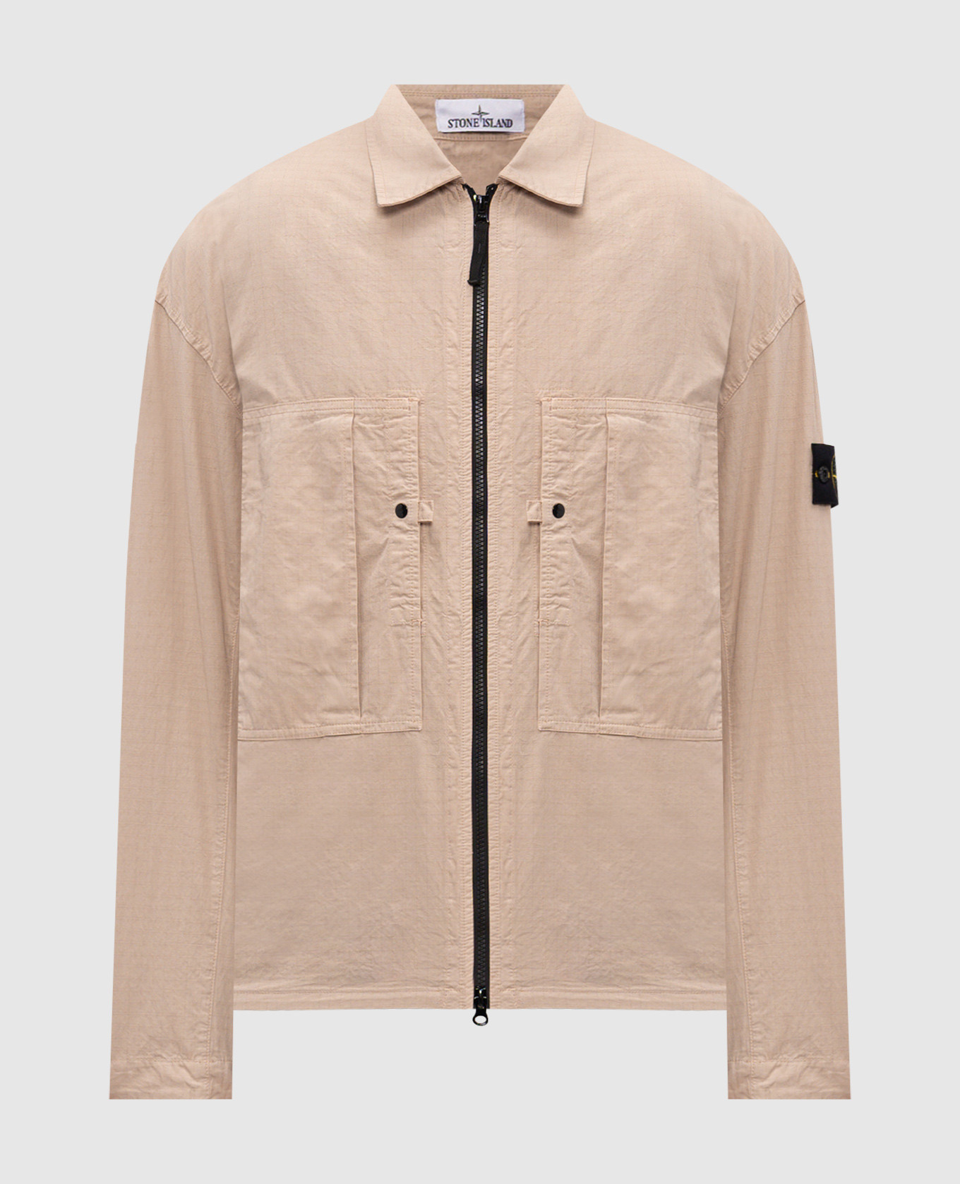 Beige zip-up shirt Stone Island