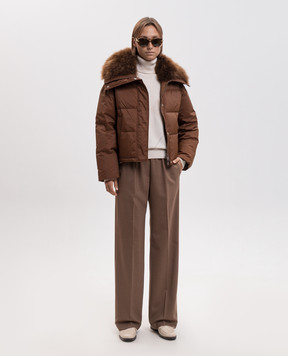 Peserico Brown wool pants P0454902660