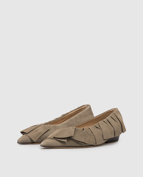 JW Anderson Khaki suede ballet flats BL0037LA0386