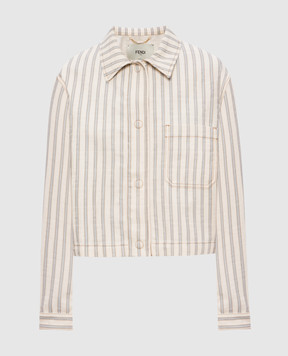 Fendi Beige striped jacket FLF856AOHT