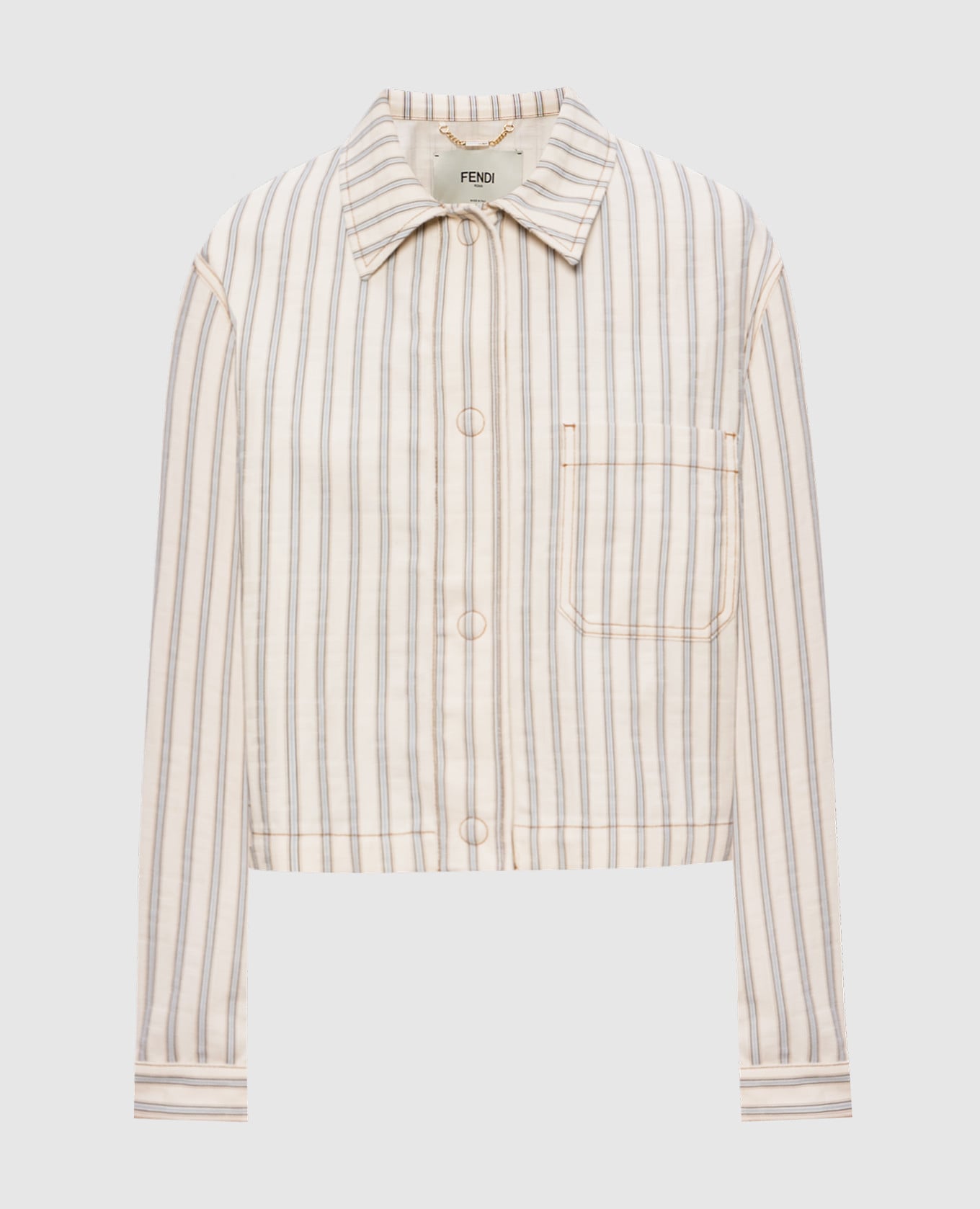 Beige gestreepte jas