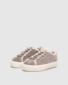 Inuikii Gray suede sneakers with fur 10010010242