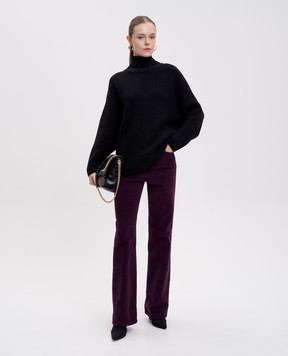 Twinset Black wool sweater with logo 252AT3140