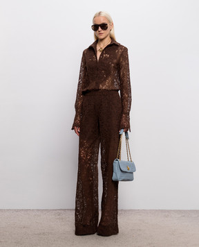 Ermanno Scervino Brown lace blouse D492K389APEXQ