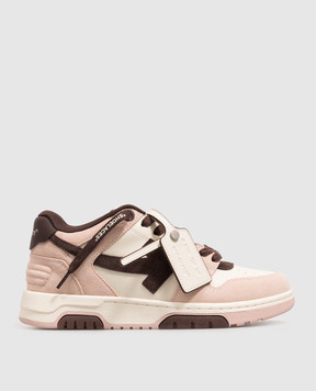 Off-White Out Of Office pink leather sneakers OF05731655