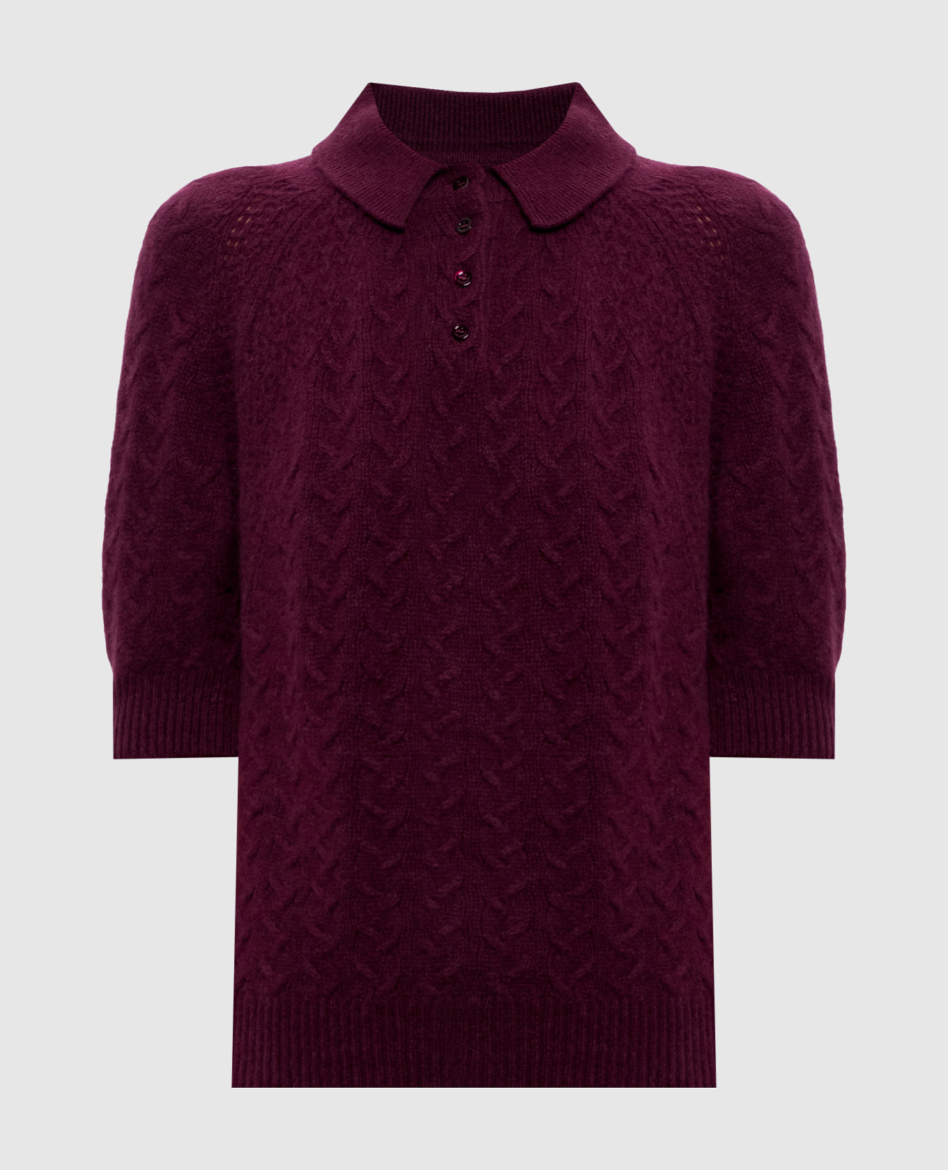 Burgundy cashmere polo shirt